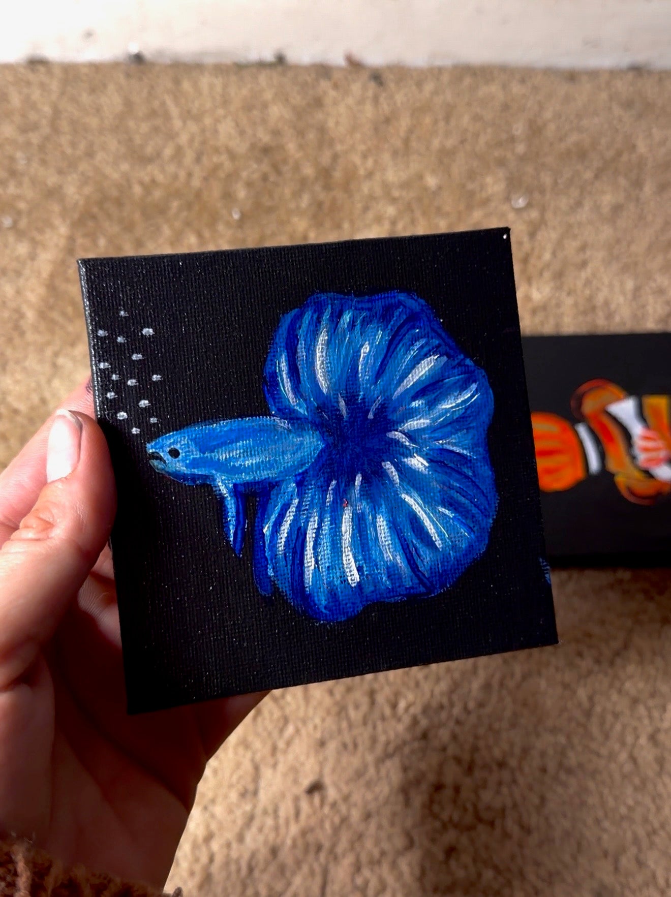 Mini Fish Paintings 4x4 (comes with easel)