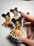 Rainbow girl sticker