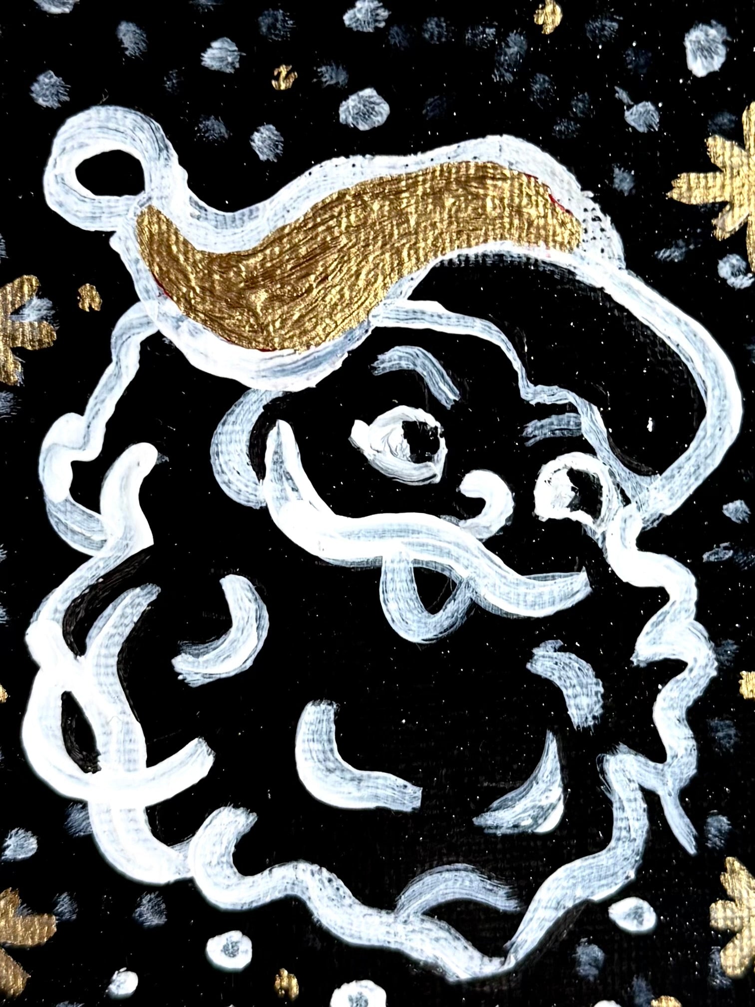 Black and gold Santa print 4x6
