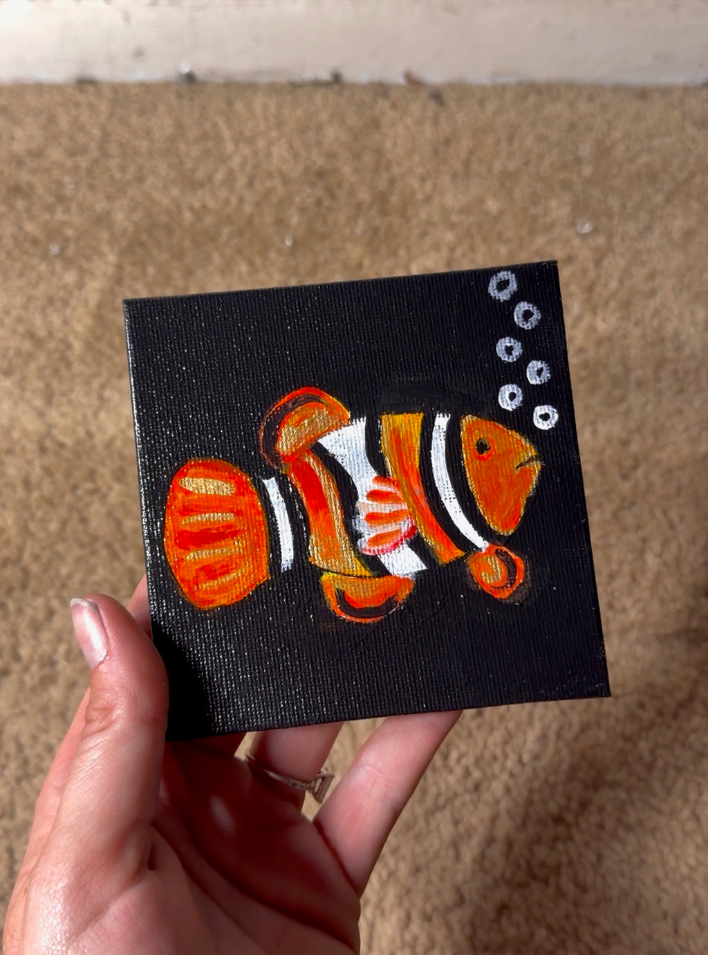Mini Fish Paintings 4x4 (comes with easel)