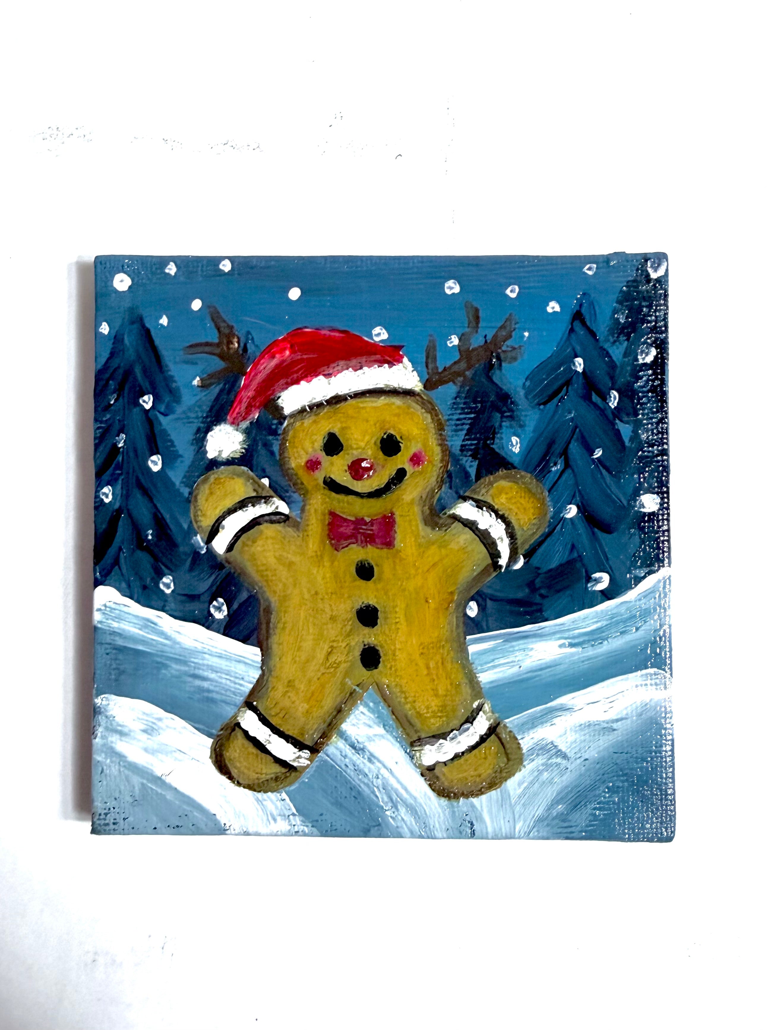 Mini Gingerbread cookie canvas