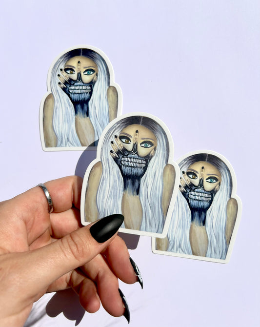 Skull girl sticker