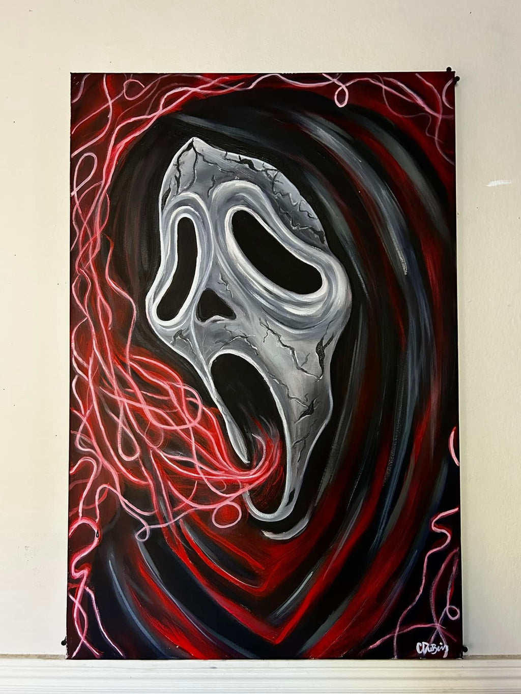 Black light ghost face