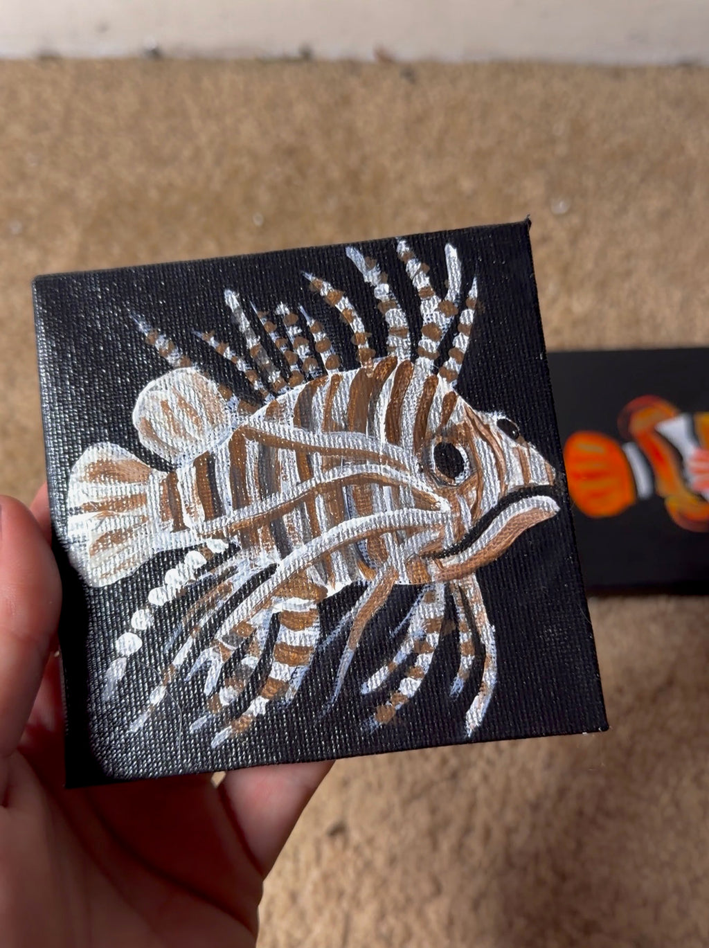 Mini Fish Paintings 4x4 (comes with easel)