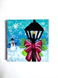 Mini Snowy lantern canvas
